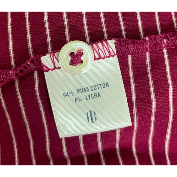 Holderness Bourne Mens Egan Polo Shirt Golf Performance Stripe Pima Red White L - Picture 5 of 13